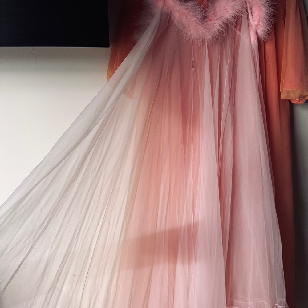 Elegant Pink Sheer Vintage Nightgown